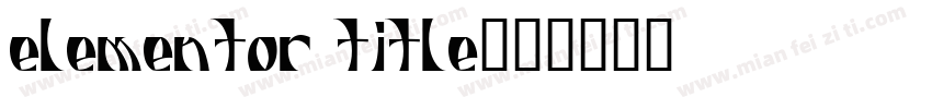 elementor title字体转换